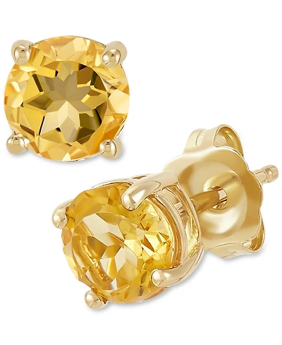 Birthstone Stud Earrings 14k Gold or White