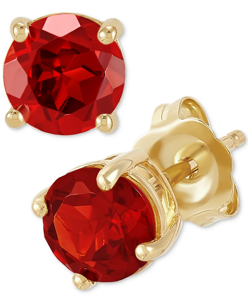 Birthstone Stud Earrings 14k Gold or White