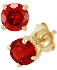 Birthstone Stud Earrings 14k Gold or White