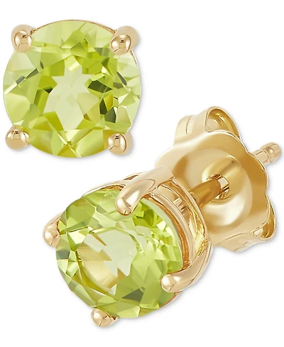 Birthstone Stud Earrings 14k Gold or White