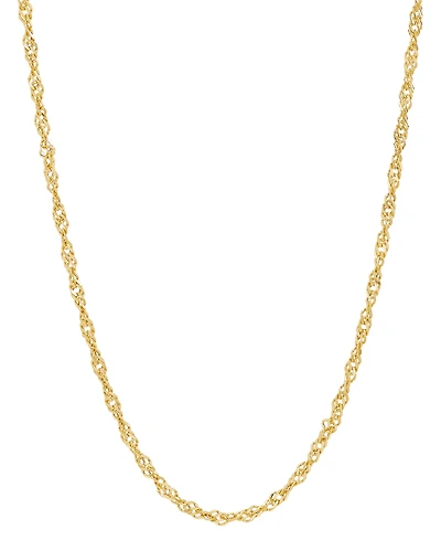 Lightweight Singapore Link 20" Chain Necklace in 14k Gold