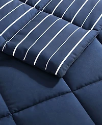 Nautica Longdale Solid Stripe Reversible 2 Piece Comforter Set, Twin