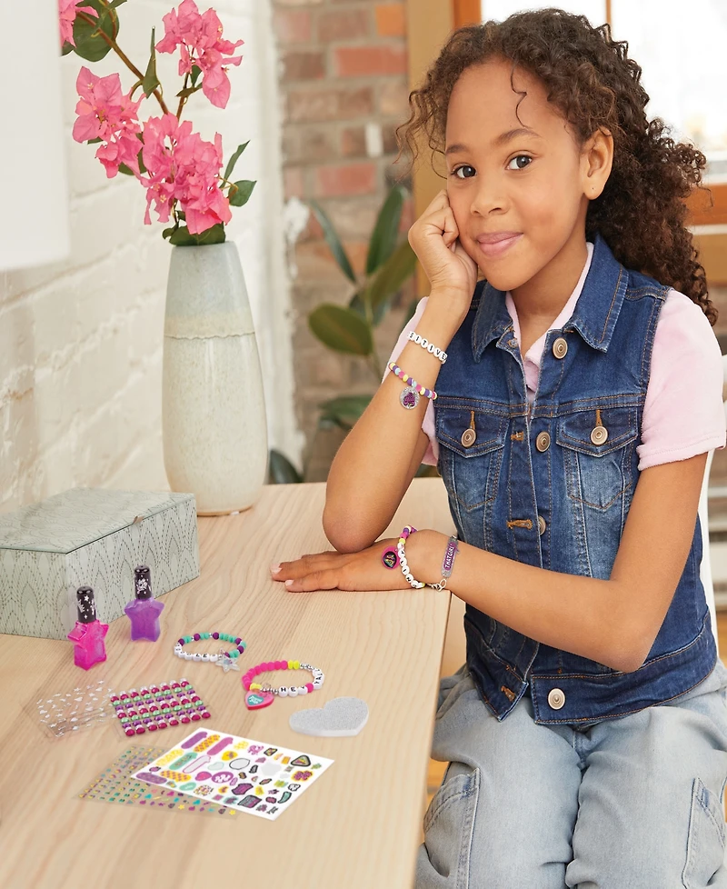 That Girl Lay Lay Express Yo Self Diy Nail Art Bracelets Kit Create 6 Bracelets, Make It Real, Nickelodeon, 209 Pieces, Coordinate Nails Bracelets For