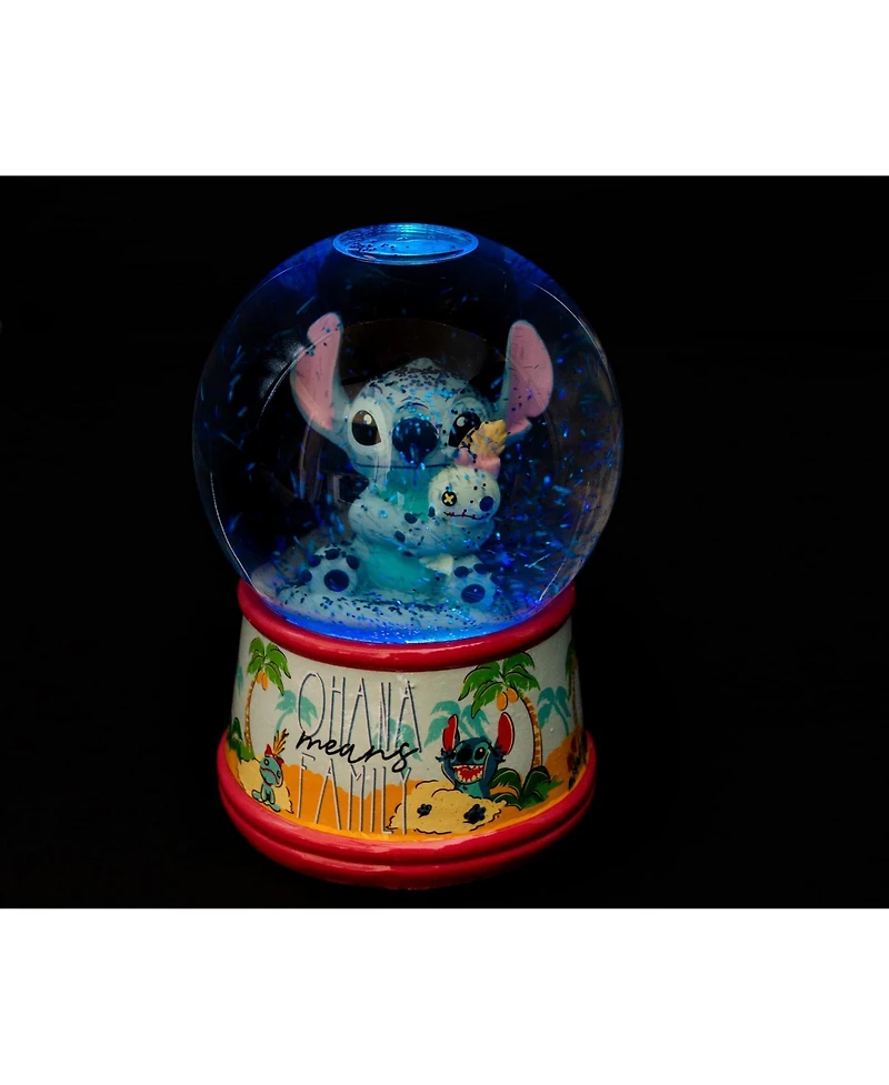 Disney Lilo & Stitch Ohana Light-Up Snow Globe with Swirling Glitter Display Decoration | Home Decor for Kids Room Essentials | Precious Keepsake, Cut
