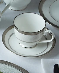 Noritake Odessa Platinum Set of 4 Saucers, Service For 4