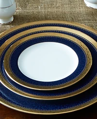Noritake Odessa Cobalt Gold Set of 4 Bread Butter and Appetizer Plates, Service For 4