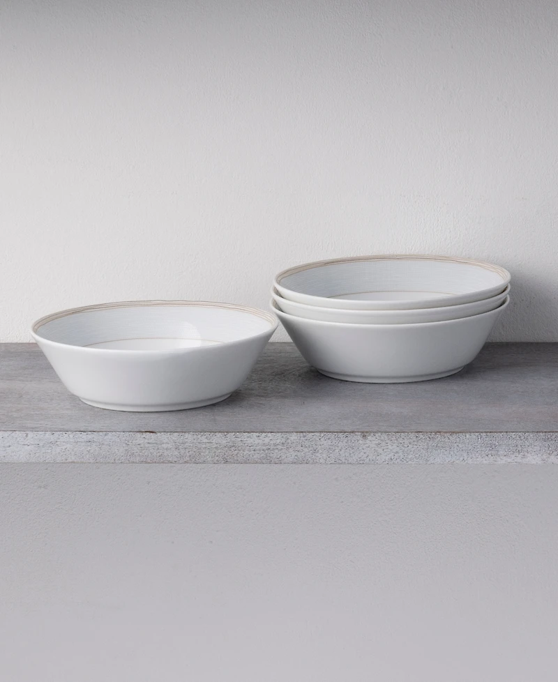Noritake Linen Road Set of 4 Soup Bowls, Service For 4