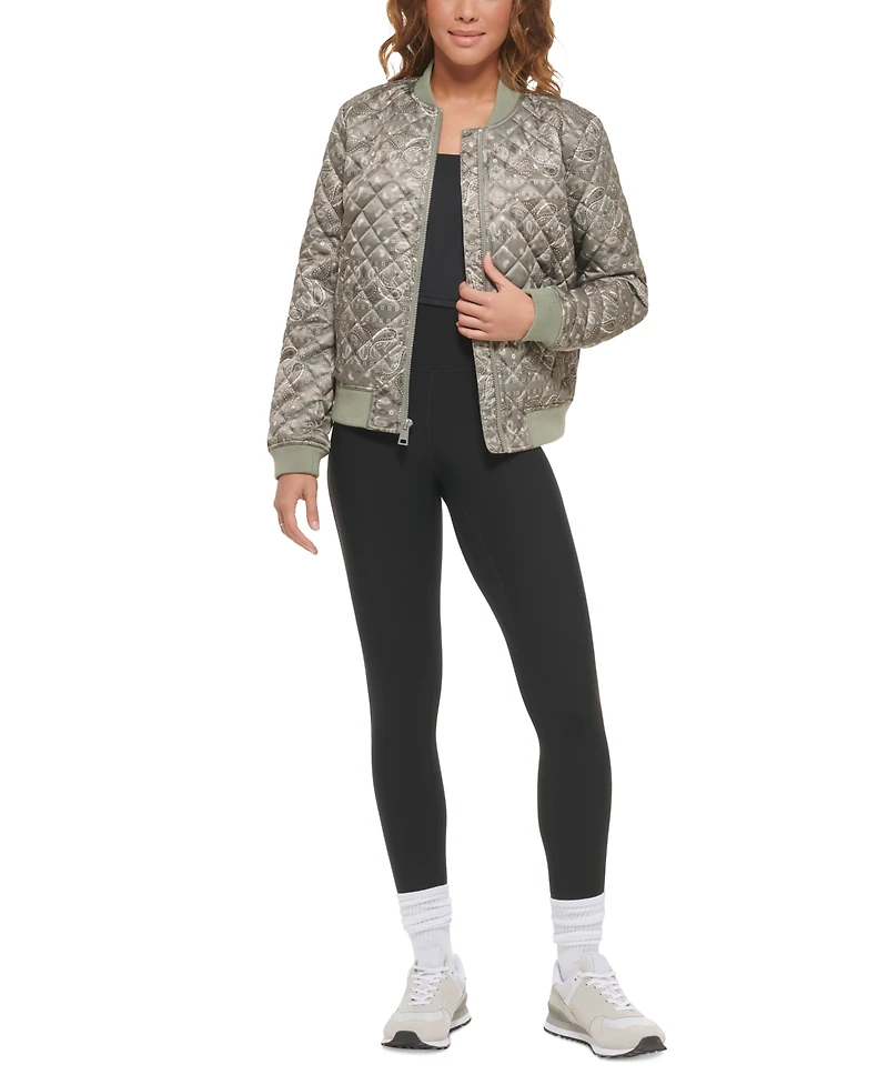 Levi's Women's Diamond Quilted Casual Bomber Jacket
