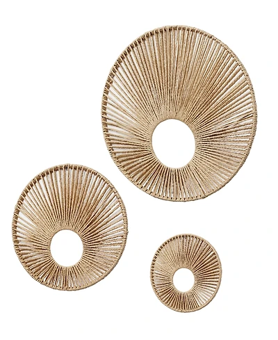 American Art Decor Woven Paper Rope Wall Decor, Set of 3