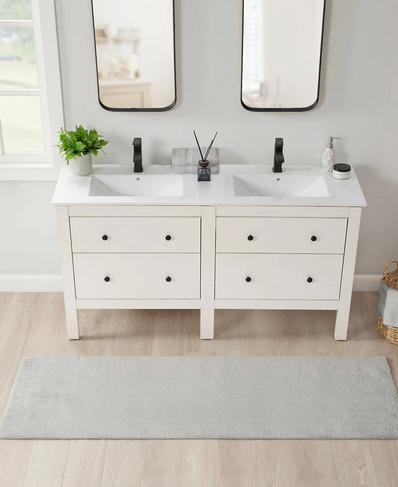 Closeout! Beautyrest Plume Feather Touch Reversible Bath Rug, 24" x 72"