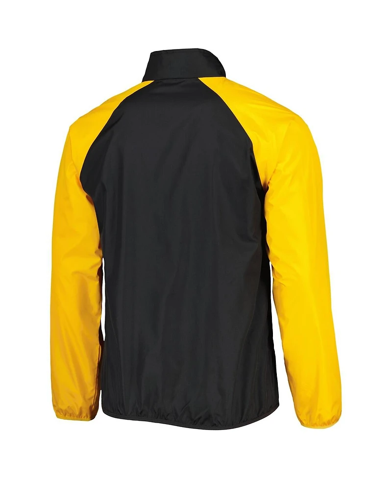 Men's G-iii Sports by Carl Banks Black, Gold Iowa Hawkeyes Point Guard Raglan Half-Zip Jacket