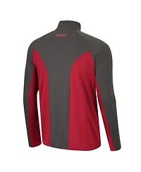 Men's Colosseum Crimson, Charcoal Oklahoma Sooners Two Yutes Raglan Quarter-Zip Windshirt