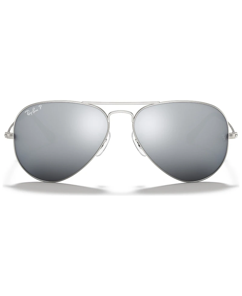 Ray-Ban Unisex Polarized Aviator Mirror Sunglasses, RB3025