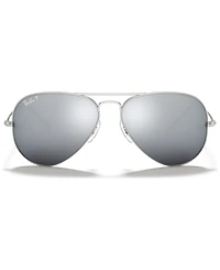 Ray-Ban Unisex Polarized Aviator Mirror Sunglasses, RB3025