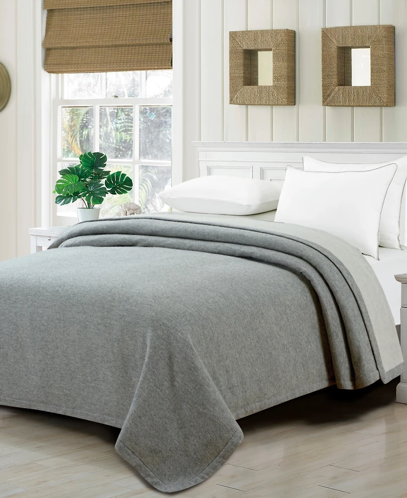 Melange Home Self Hem Merino Wool Blanket, King