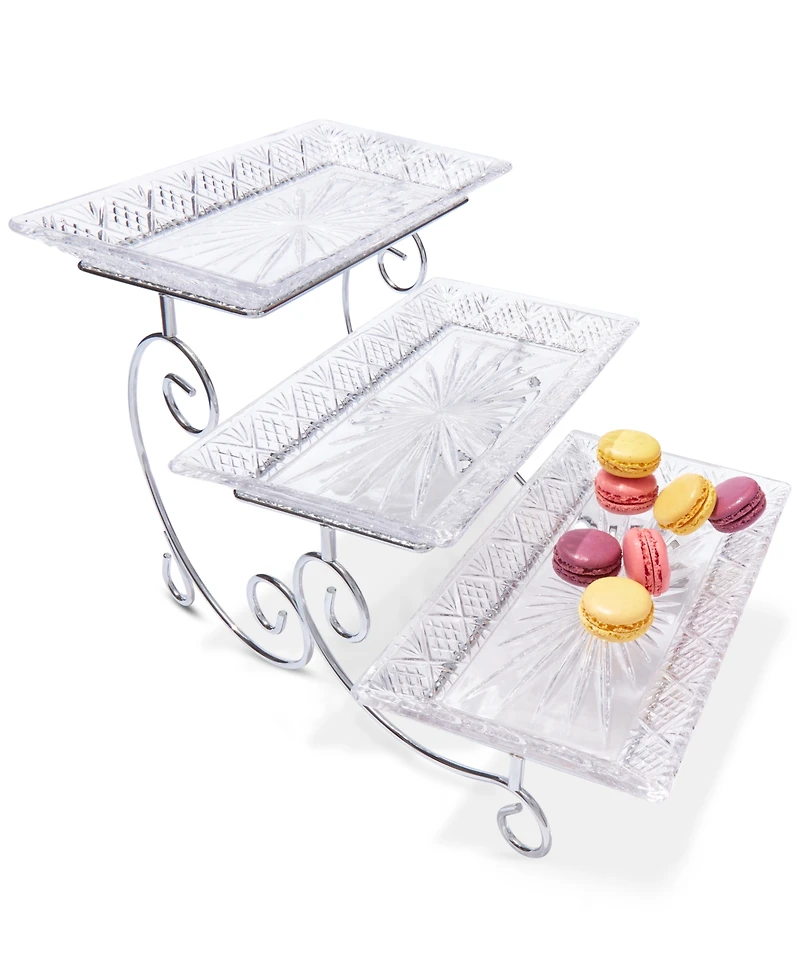Godinger Dublin Crystal 3-Tier Server