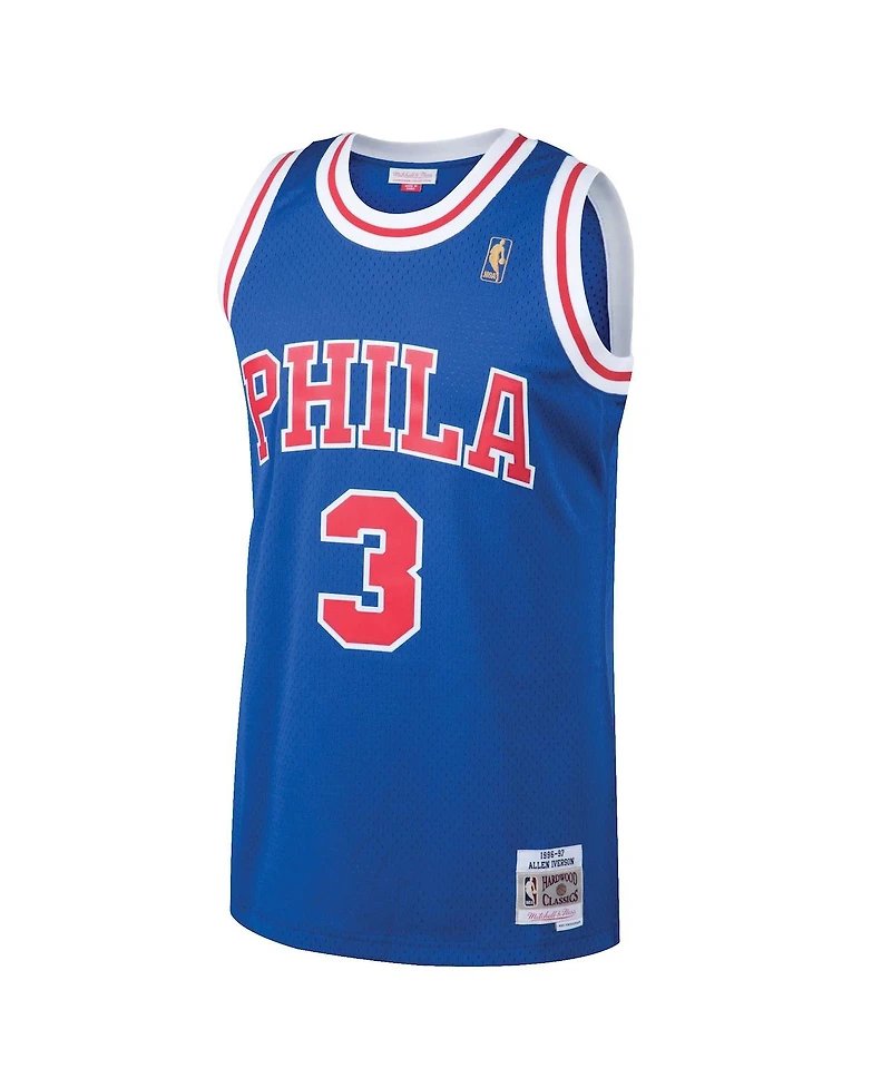 Men's Mitchell & Ness Allen Iverson Royal Philadelphia 76ers 1996-97 Hardwood Classics Swingman Jersey
