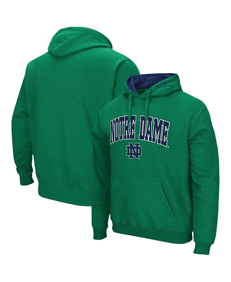 Men's Colosseum Green Notre Dame Fighting Irish Arch and Logo 3.0 Pullover Hoodie
