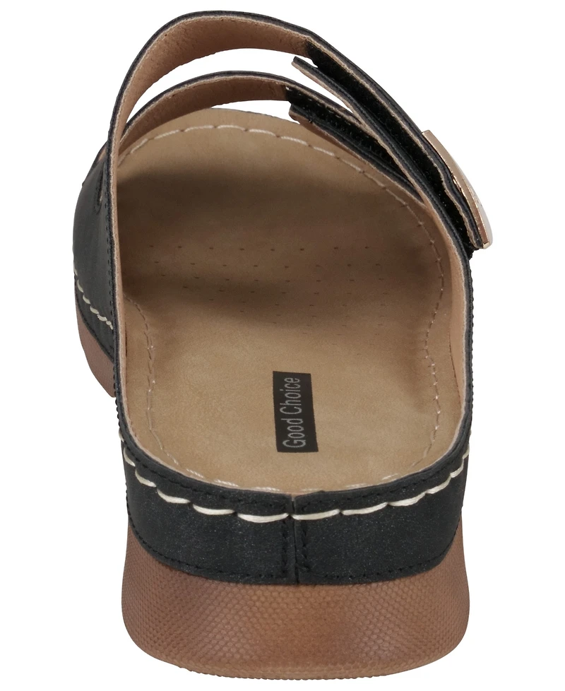 Gc Shoes Women's Gretchen Double Strap Footbed Flat Sandals