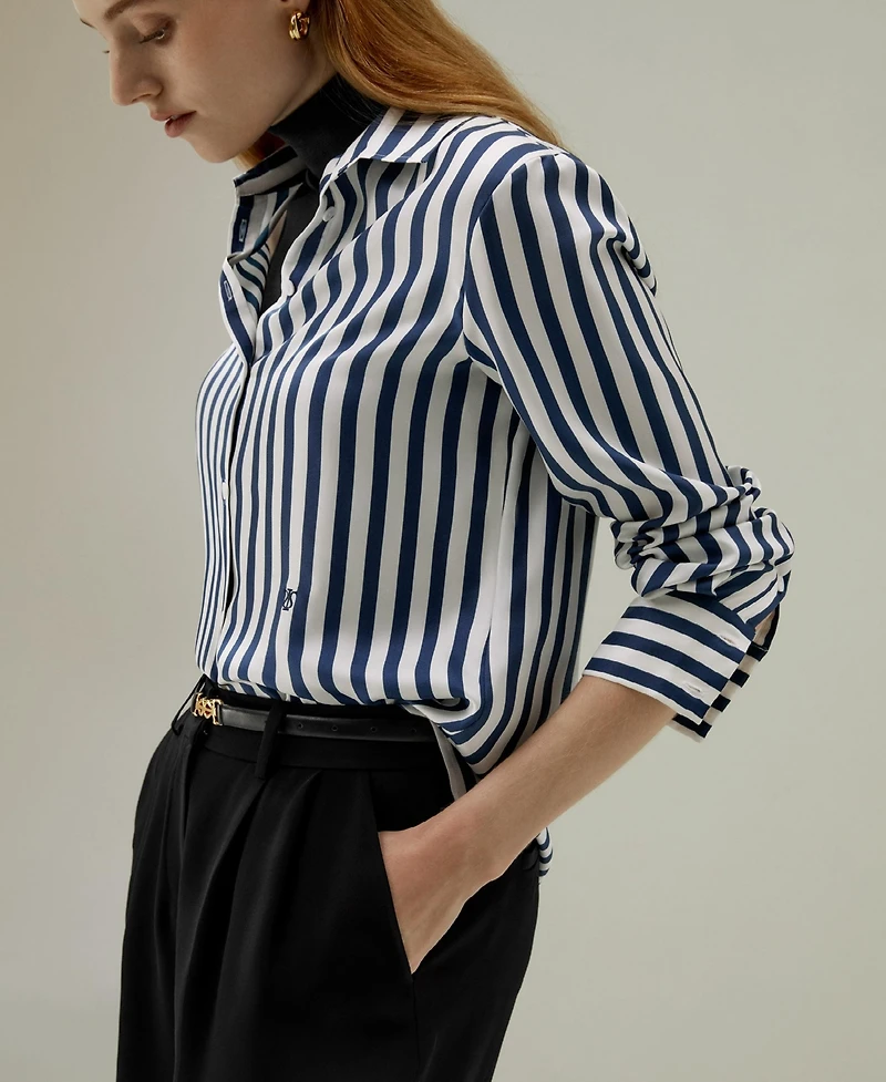Lilysilk Women's The Amalfi Stripe Silk Shirt