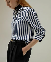 Lilysilk Women's The Amalfi Stripe Silk Shirt