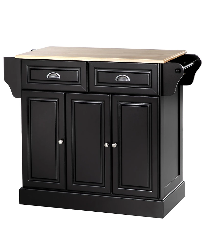 Homcom Kitchen Island on Wheels Kitchen Storage Cabinet Utility Cart