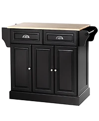 Homcom Kitchen Island on Wheels Kitchen Storage Cabinet Utility Cart