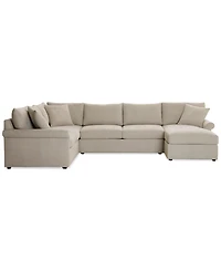 Closeout! Wrenley 138" 3-Pc. Fabric Sectional Chaise Sofa, Created for Macy's