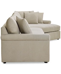 Closeout! Wrenley 166" 3-Pc. Fabric Cuddler Chaise Sectional Sofa, Created for Macy's