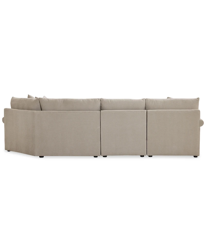 Closeout! Wrenley 131" 3-Pc. Fabric Modular Cuddler Chaise Sectional Sofa, Created for Macy's