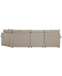 Closeout! Wrenley 131" 3-Pc. Fabric Modular Cuddler Chaise Sectional Sofa, Created for Macy's