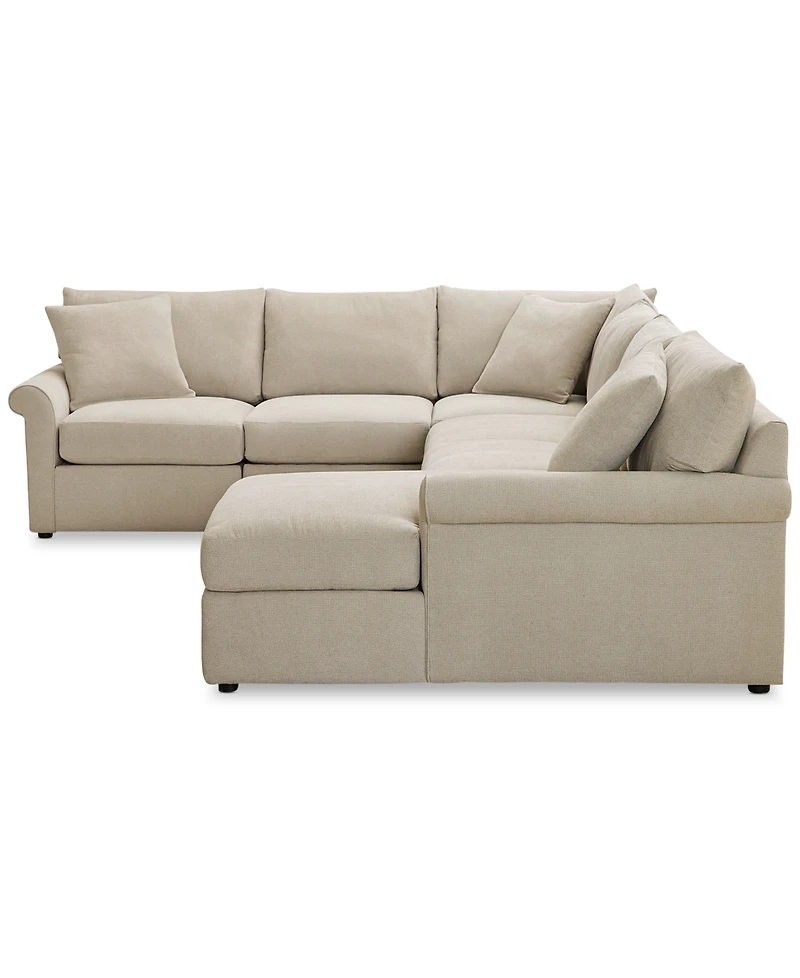 Closeout! Wrenley 138" 5-Pc. Fabric Modular Sleeper Chaise Sectional Sofa, Created for Macy's