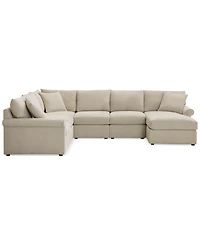 Closeout! Wrenley 131" 6-Pc. Fabric Modular Sectional Chaise Sofa, Created for Macy's