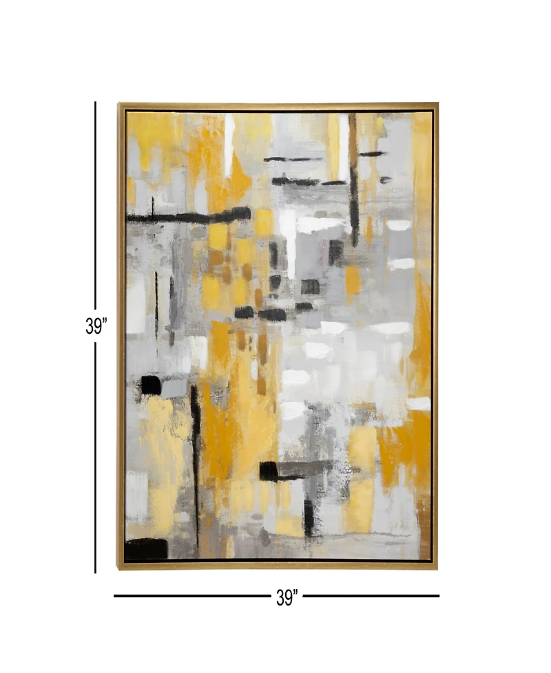 Rosemary Lane Canvas Abstract Framed Wall Art with Gold-Tone Frame, 39" x 2" x 39"