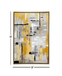 Rosemary Lane Canvas Abstract Framed Wall Art with Gold-Tone Frame, 39" x 2" x 39"