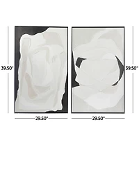 Rosemary Lane Canvas Abstract Framed Wall Art with Black Frame Set of 2, 29.50" x 39.50"