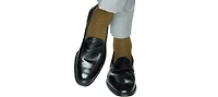 Trafalgar Men's Doyle Houndstooth Design Mercerized Cotton Mid-Calf Socks