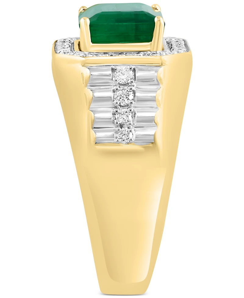 Effy Men's Emerald (3 ct. t.w.) & Diamond (1/2 ct. t.w.) Ring in 14k Gold