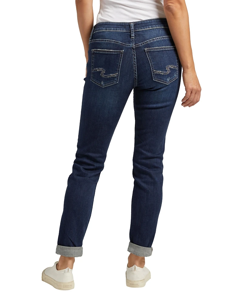 Silver Jeans Co. Women's Boyfriend Mid Rise Slim Leg
