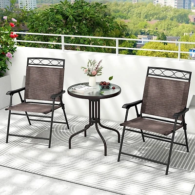 3 Pcs Bistro Conversation Patio Pub Dining Set
