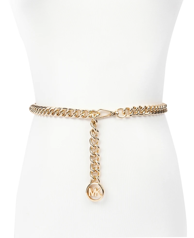 Michael Kors Women's Mk Logo Metal Chain Belt