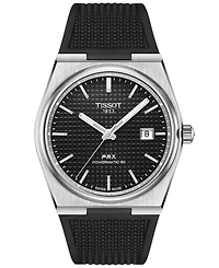 Tissot Men's Swiss Automatic Prx Black Rubber Strap Watch 40mm