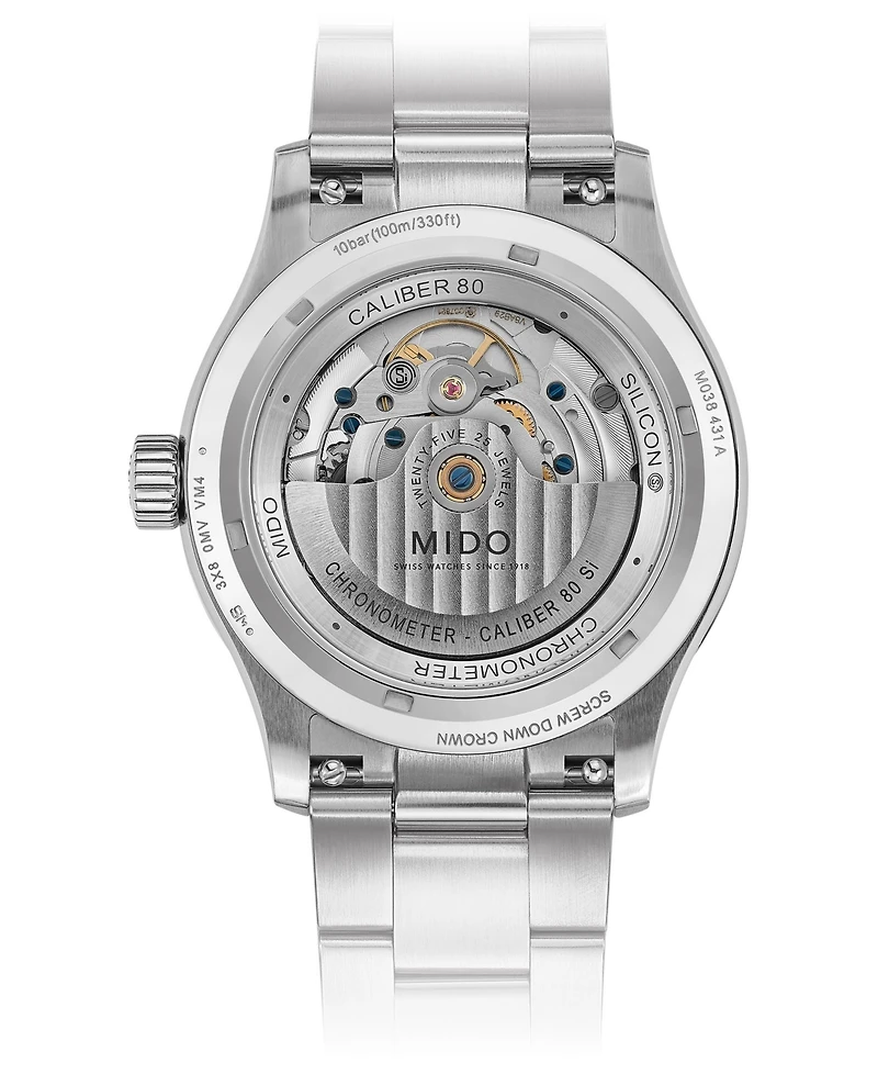 Mido Men's Swiss Automatic Multifort Chronometer Stainless Steel Bracelet Watch 42mm