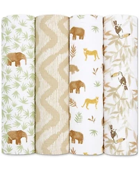 aden by aden + anais Baby Tanzania Muslin Swaddles, Pack of 4
