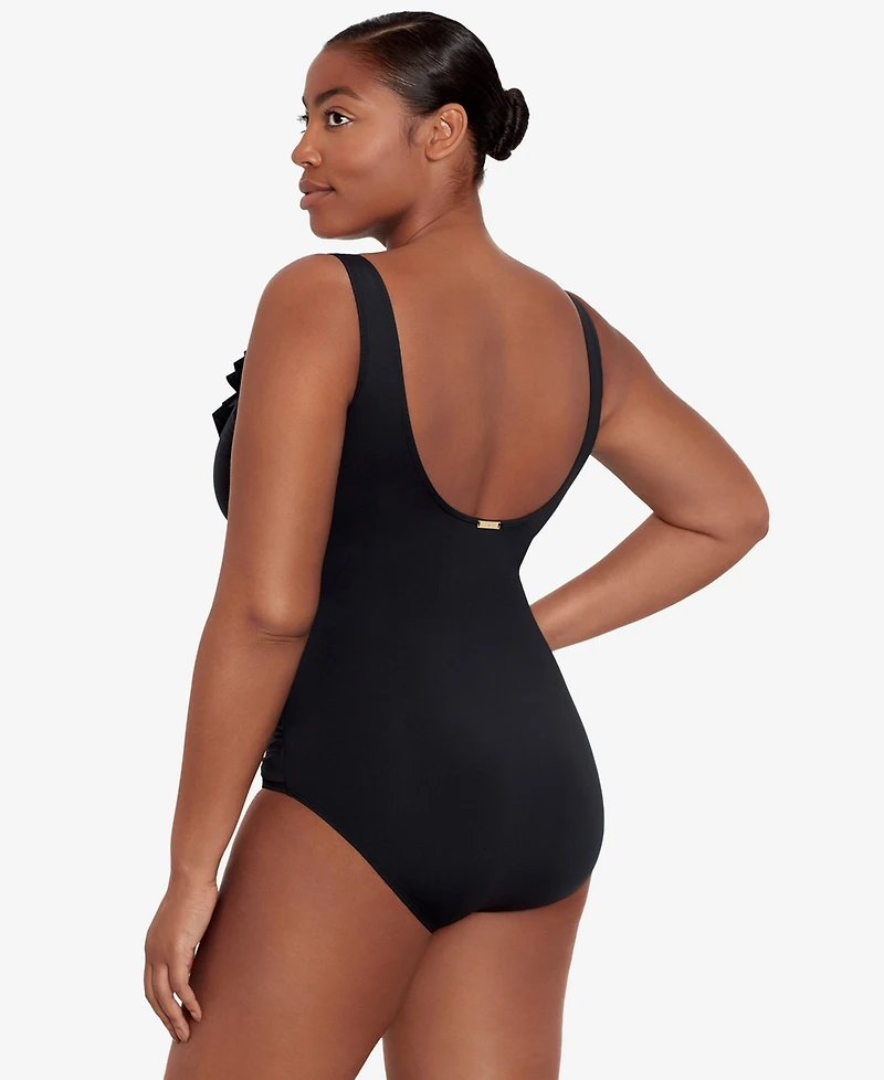 Lauren Ralph Women's Ruffle One Piece Swimsuit