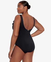 Lauren Ralph Women's Ruffle One Piece Swimsuit
