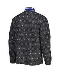 Men's Starter Black Golden State Warriors In-Field Play Fashion Satin Full-Zip Varsity Jacket