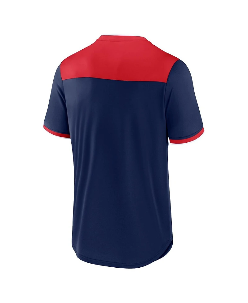 Men's Fanatics Navy, Red Cleveland Indians Cooperstown Collection True Classics Walk-Off V-Neck T-shirt