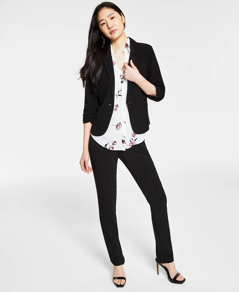 Bcx Juniors' Floral-Print Collared Shirt