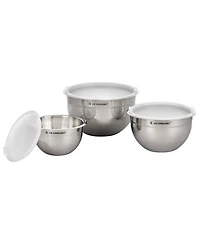 Le Creuset Set of 3 Stainless Steel Mixing Bowls with Lids